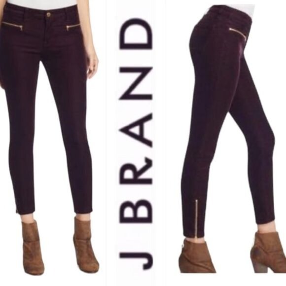 J Brand‎ Womens Iselin Modal Blackberry Corduroy Jeans Size 25 Mid-Rise Gothic - Picture 1 of 15